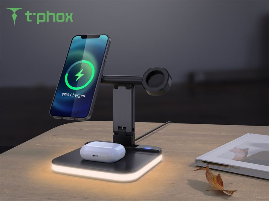 INDUCTIVE CHARGER 5IN1 MAGNETIC WIRELESS 15W BLACK