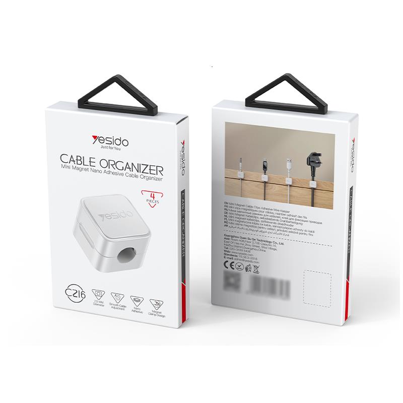 YESIDO CABLE ORGANIZER C216 4PCS SET WHITE