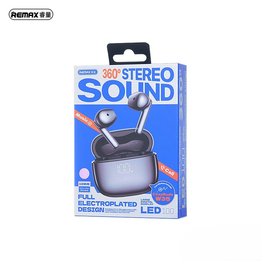 REMAX EARPHONES TWS W35 BLACK BT 5.4