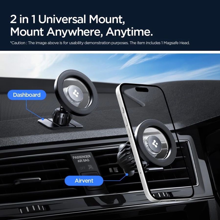 SPIGEN MFT13 MAGNETIC MAGSAFE DASHBOARD & VENT CAR MOUNT BLACK