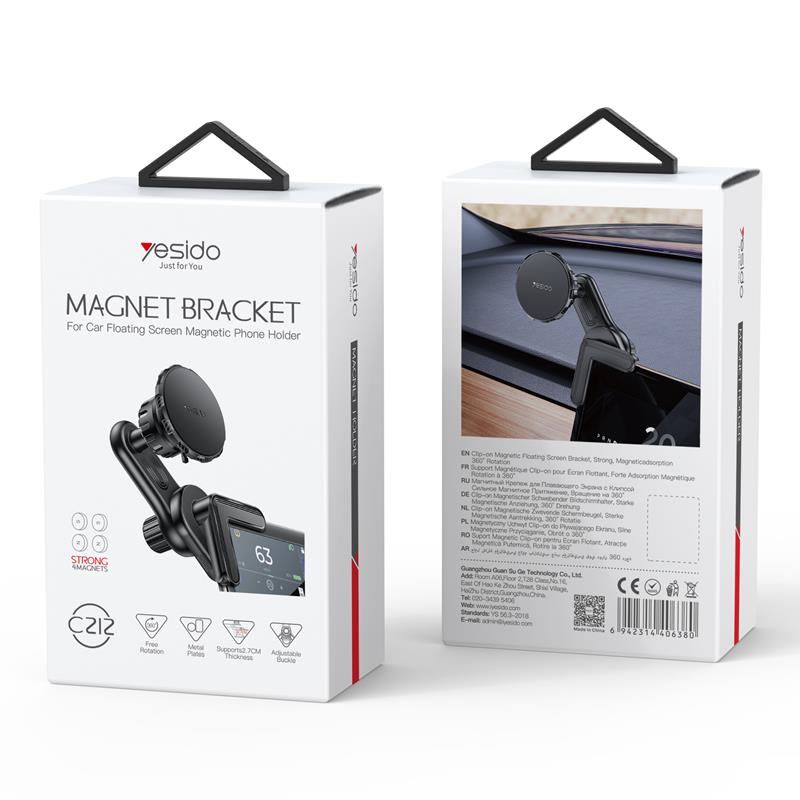 YESIDO MAGNETIC CAR HOLDER C212 ON THE CORNER OF THE SCREEN BLACK