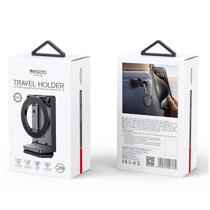 YESIDO MAGNETIC TRAVEL HOLDER C298 MAGSAFE BLACK