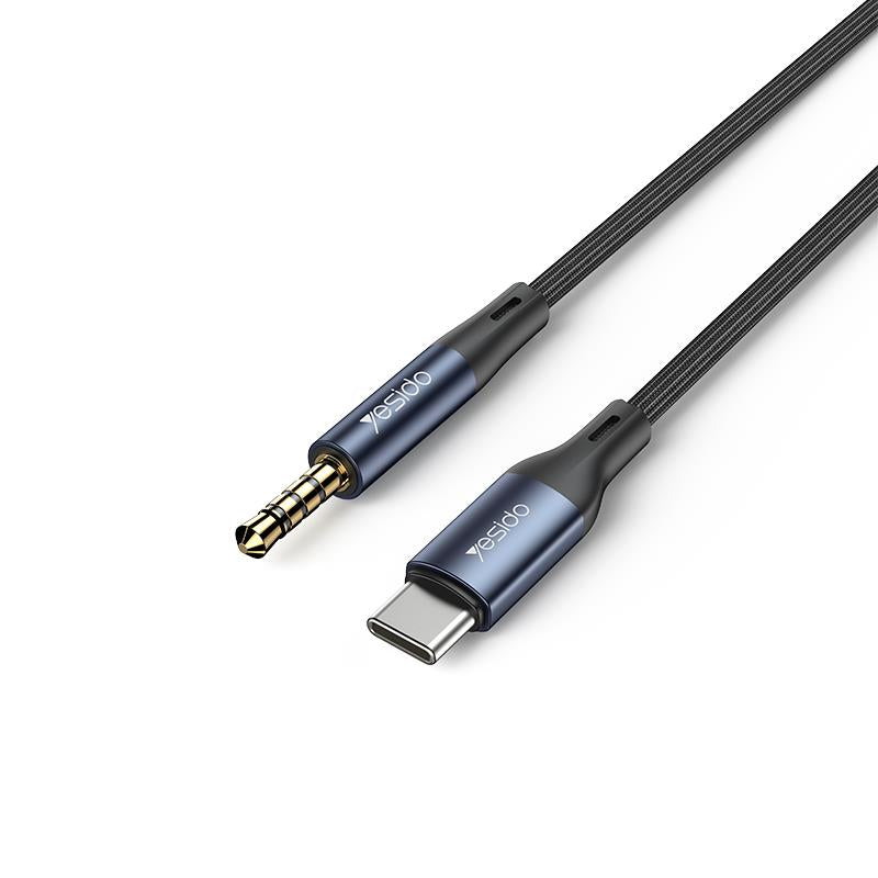 YESIDO AUDIO CABLE YAU42 TYPE-C/3,5 AUX MALE 1M BLACK