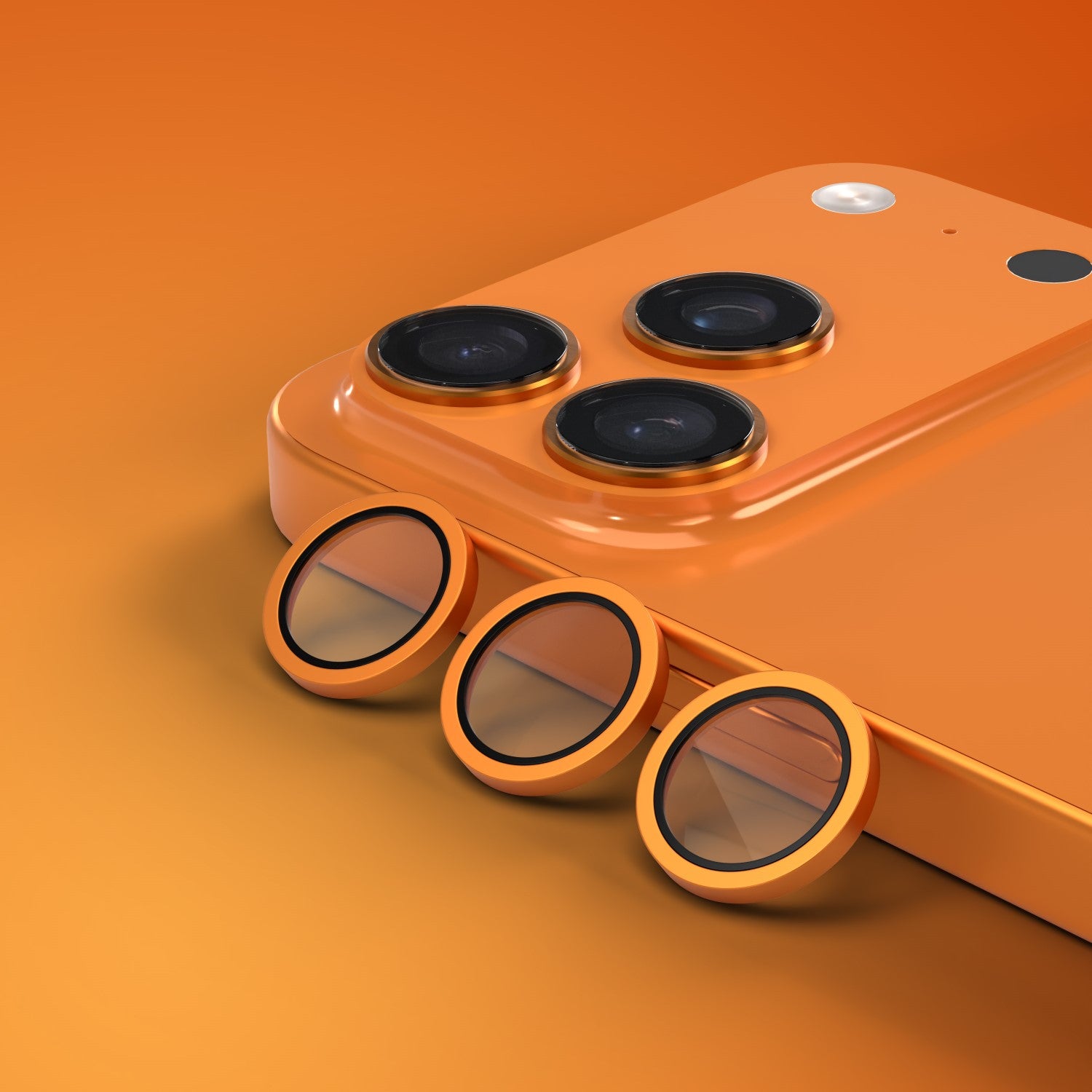 Verre trempé objectif caméra Etteri iPhone 17 Pro/Pro Max orange