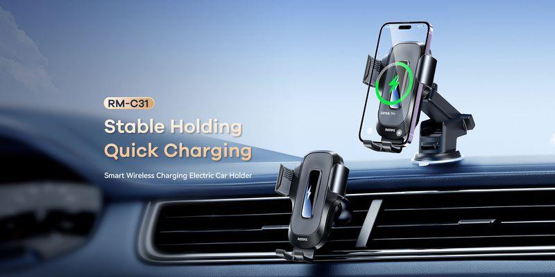 CAR HOLDER REMAX RM-C31 15W WIRELESS BLACK