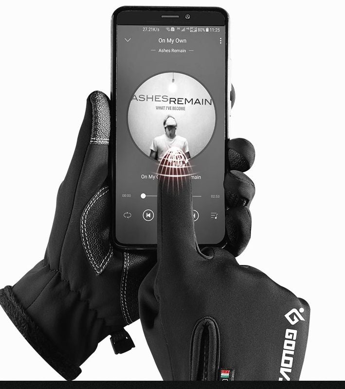 WINTER SPORT SMARTPHONE GLOVES - INSULATED BLACK