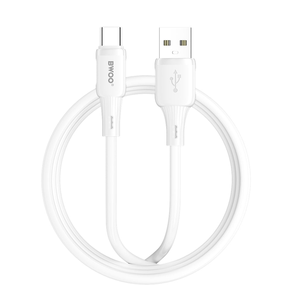 BWOO 3A silicone cable X329C USB - USB-C 1m white