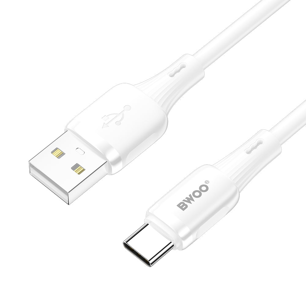 BWOO 3A silicone cable X329C USB - USB-C 1m white