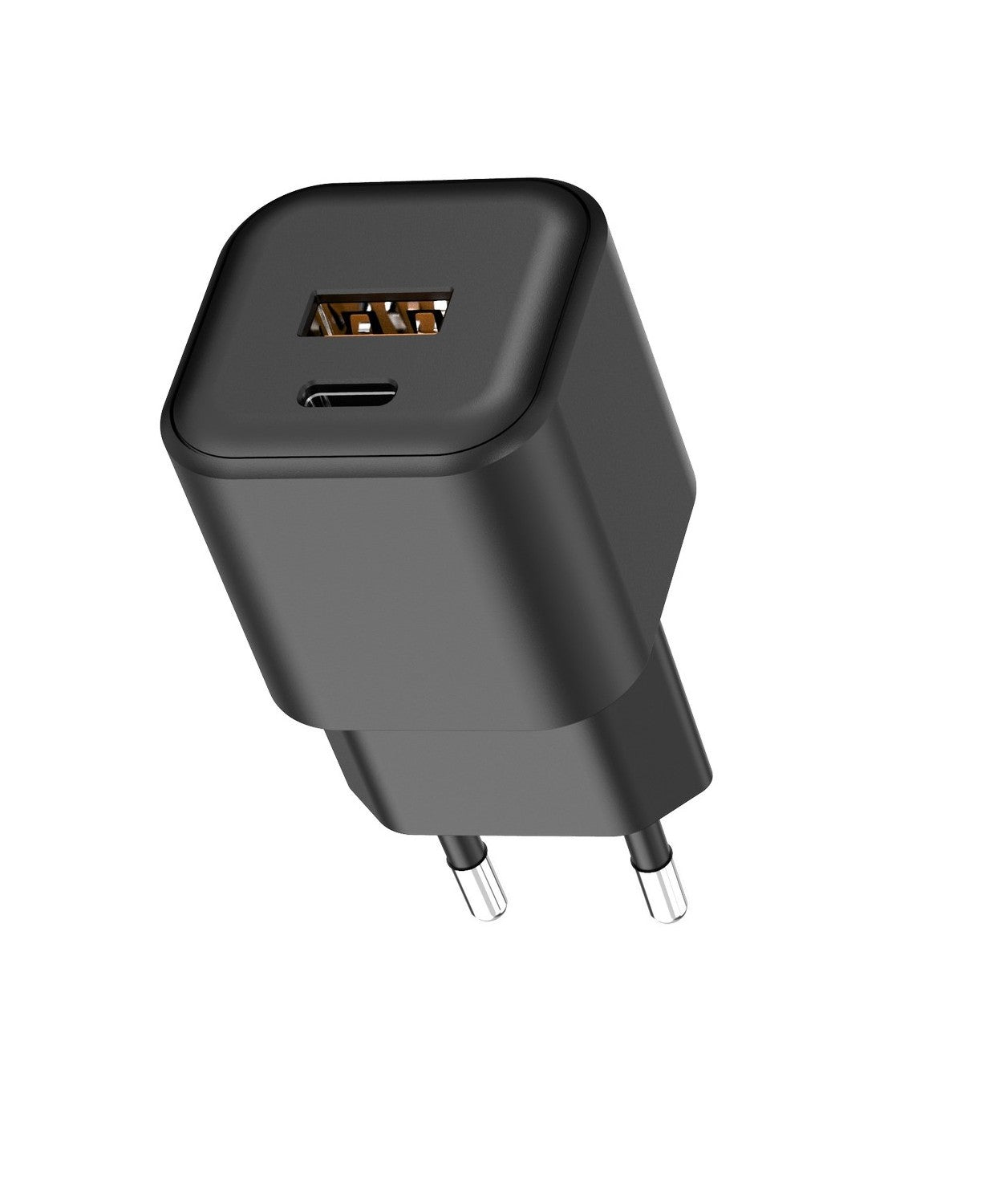Setty wall charger USB-A + USB-C 20W LSGaN-AC-201 black
