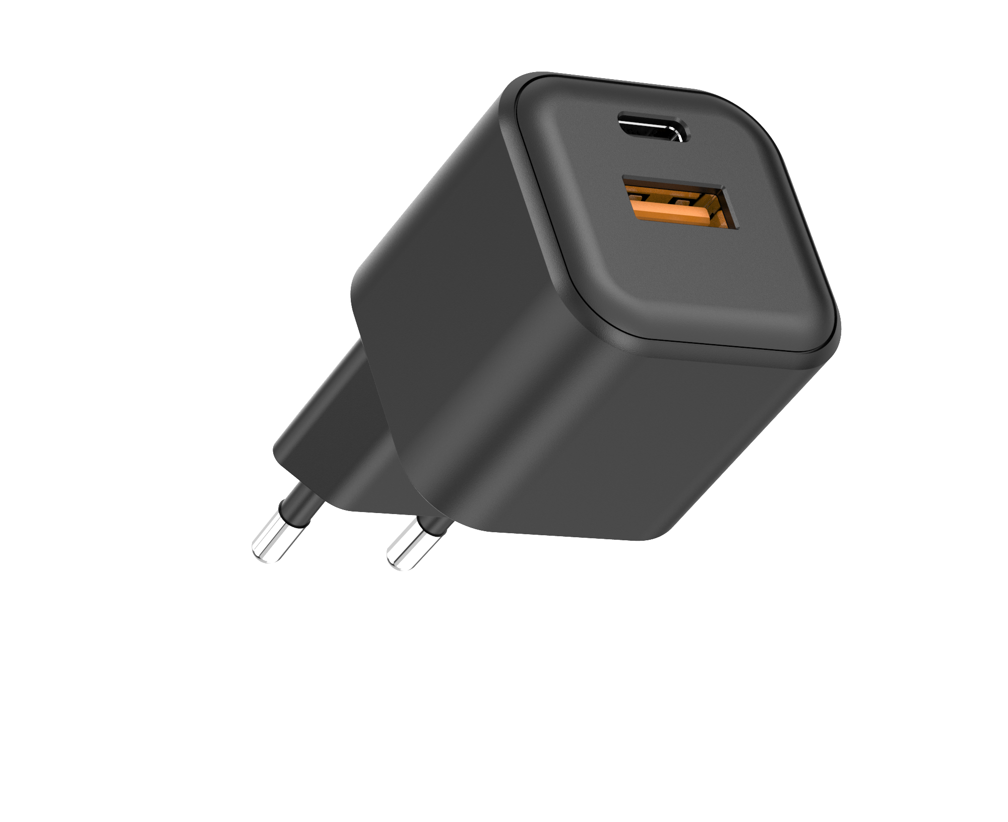Setty wall charger USB-A + USB-C 20W LSGaN-AC-201 black