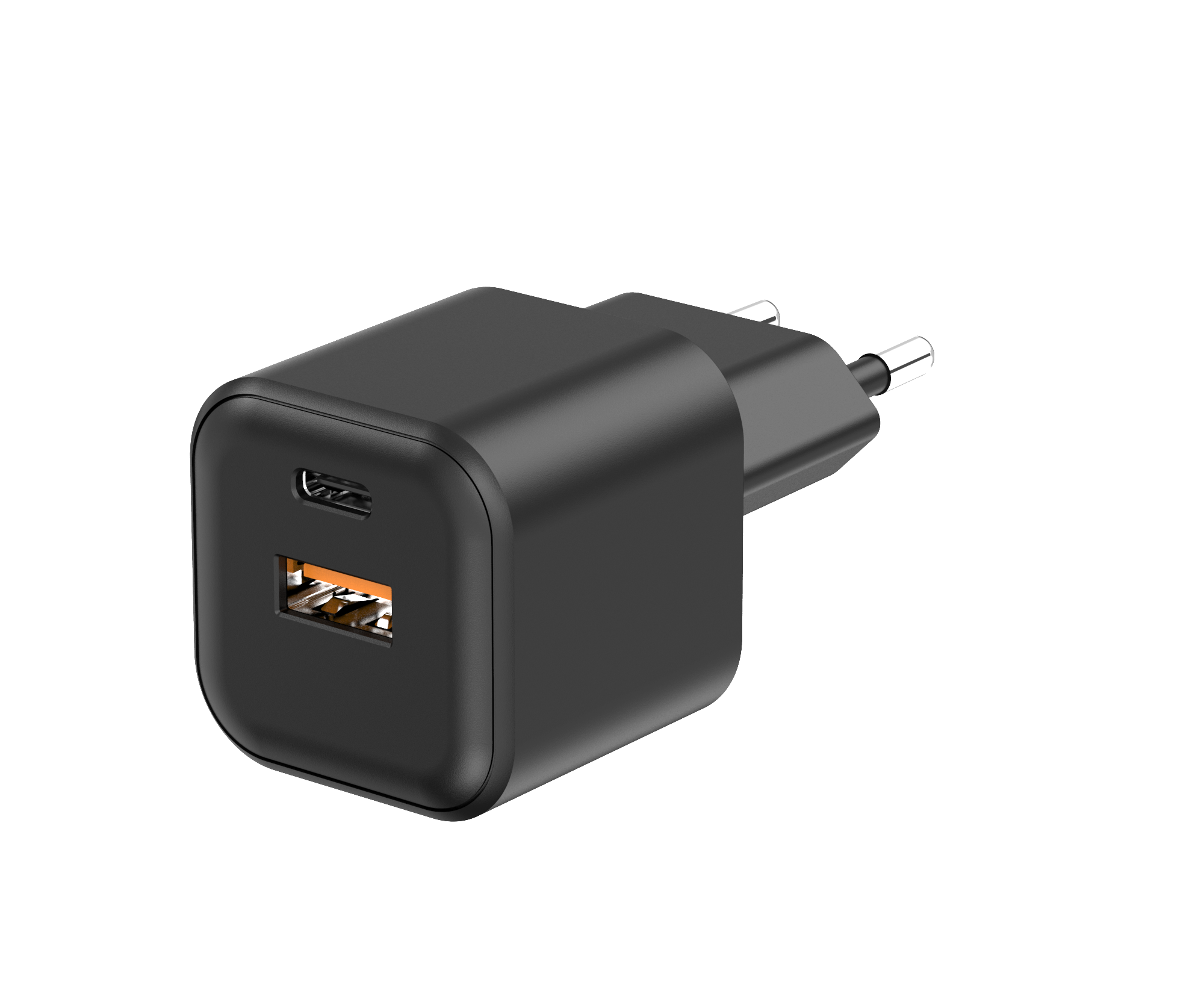 Setty wall charger USB-A + USB-C 20W LSGaN-AC-201 black