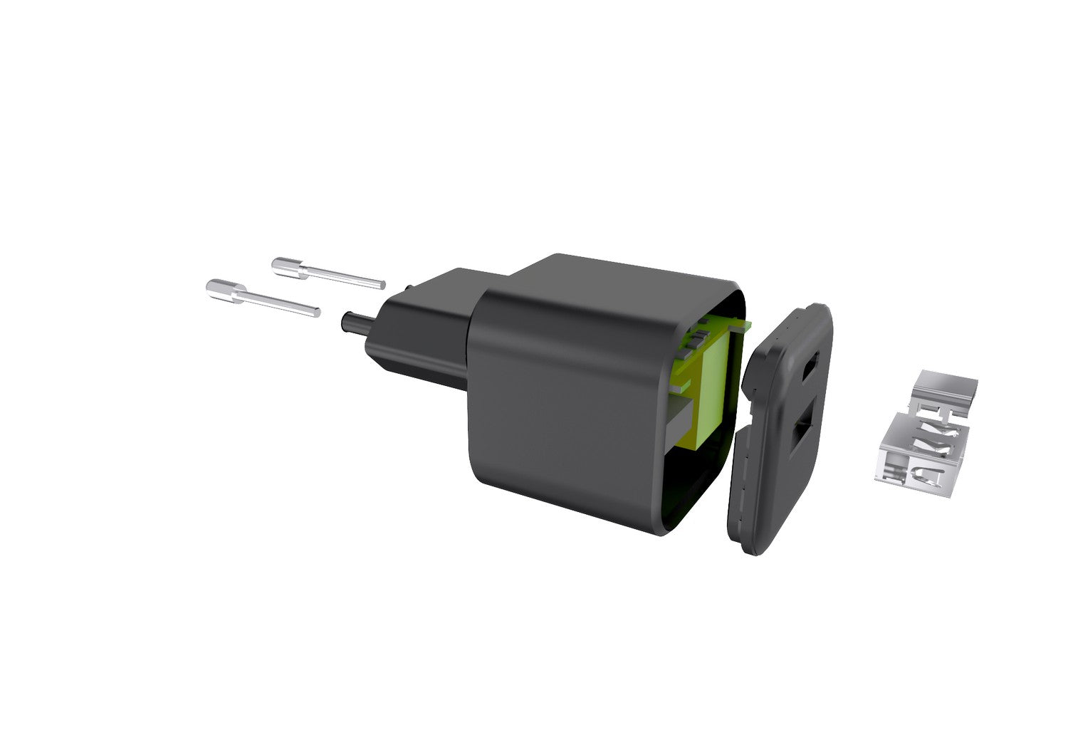 Setty wall charger USB-A + USB-C 35W LSGaN-AC-351 black
