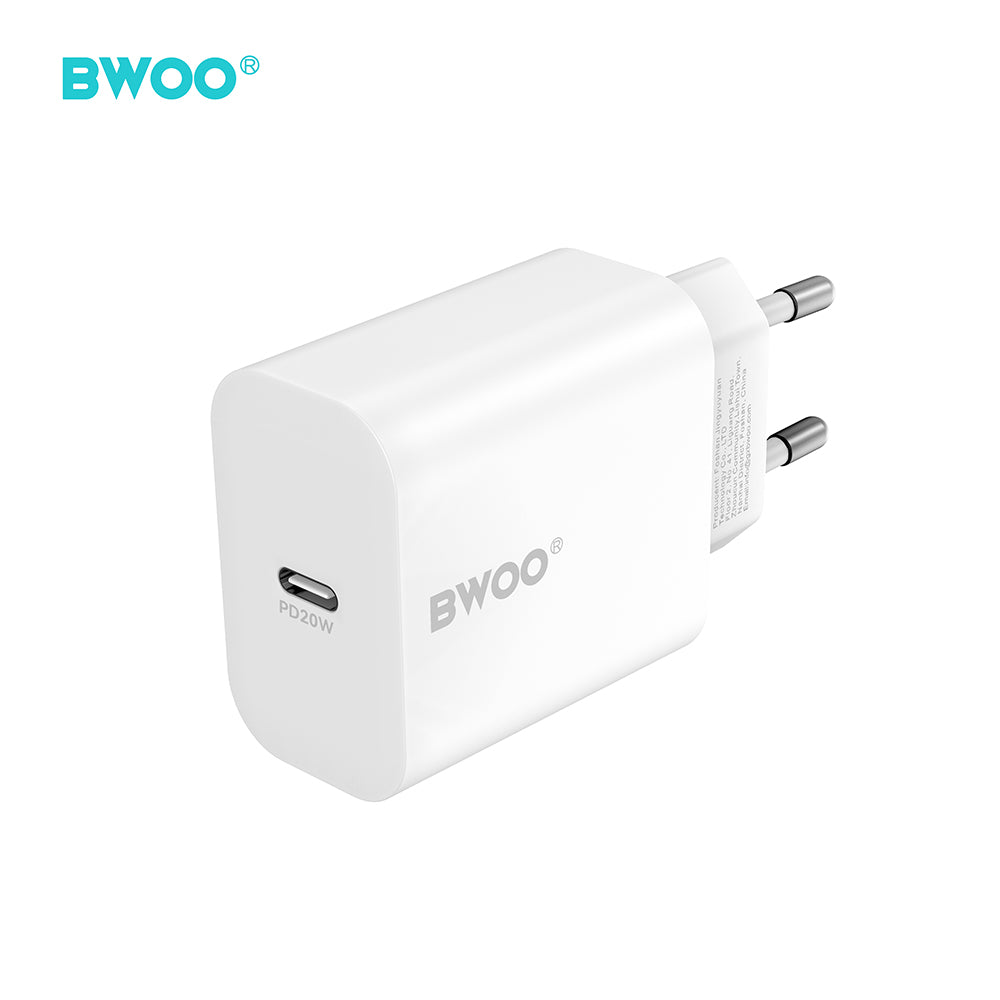 BWOO wall charger CDA233 PD 20W 1x USB-C with USB-C - USB-C cable white