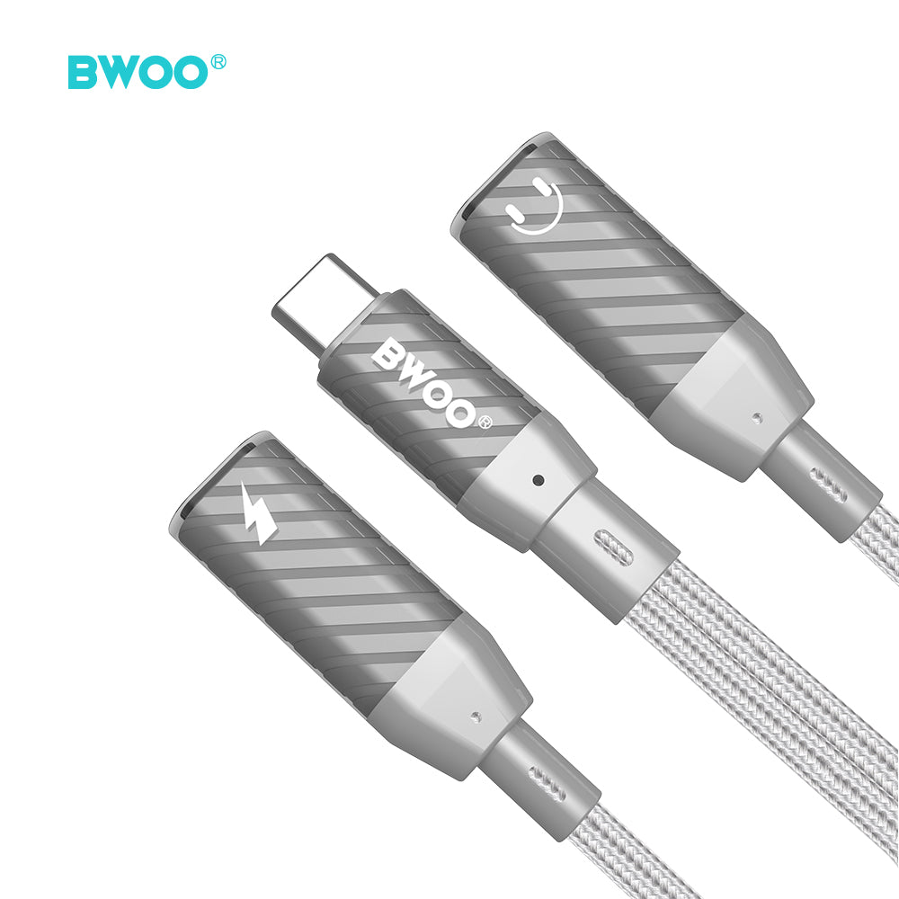 BWOO BZ68 2 in 1 Adapter USB C - 2 x USB C ports grey