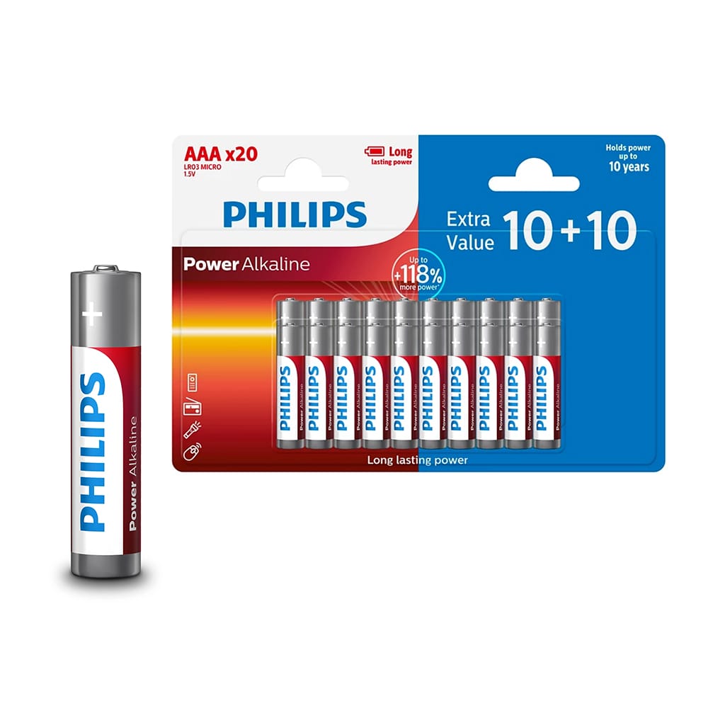 Battery PHILIPS AAA LR03 Blister 10+10pcs
