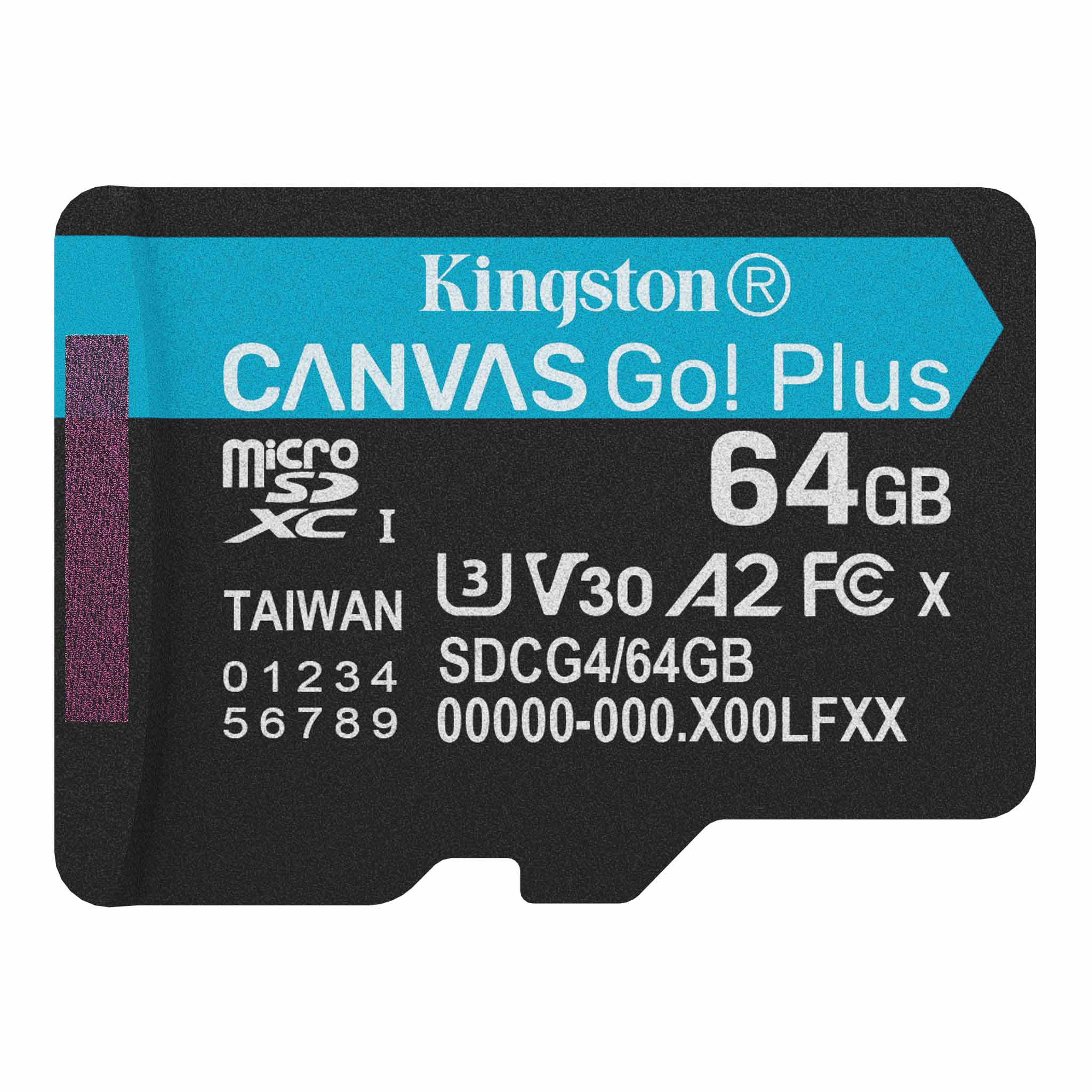 Kingston memory card 64GB microSDXC Canvas Go Plus Gen4 200R A2 U3 Single Pack w/o ADP