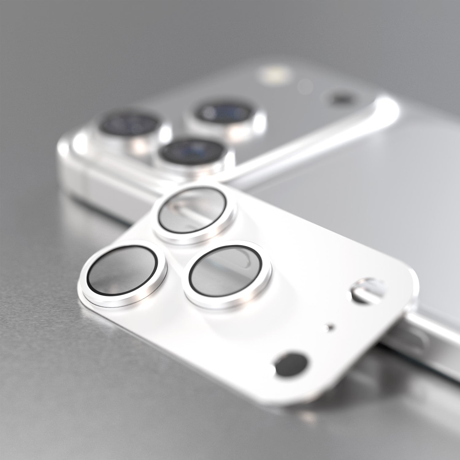 Verre trempé intégral objectif iPhone 17 Pro Max argent Etteri