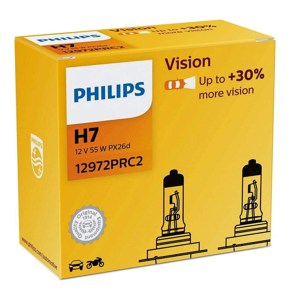 Philips H7 Vision Car Bulb 2pcs 12V 55W 12972PRC2