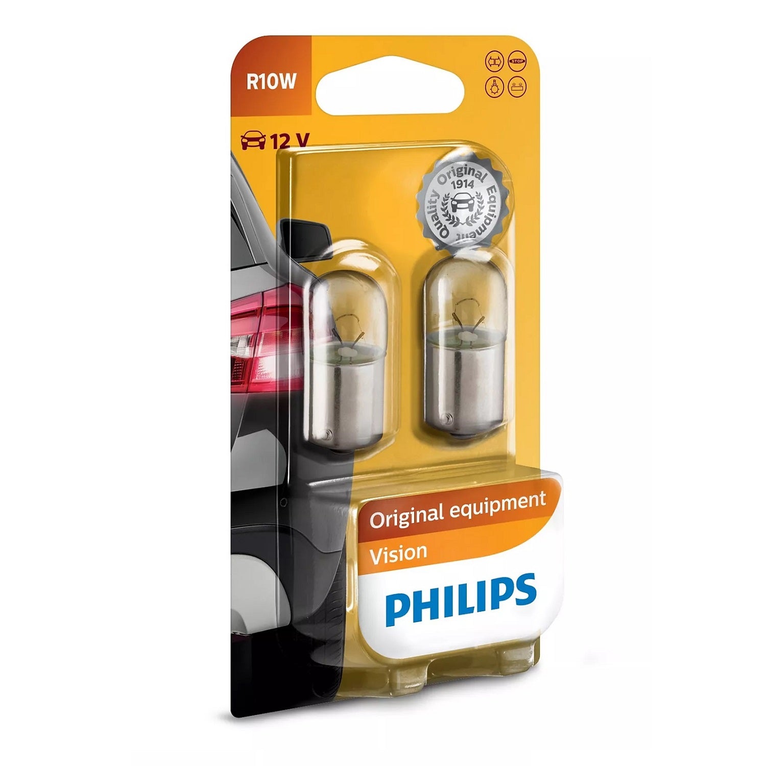 Philips Car Bulb R10W 2pcs 12V 10W 12814B2
