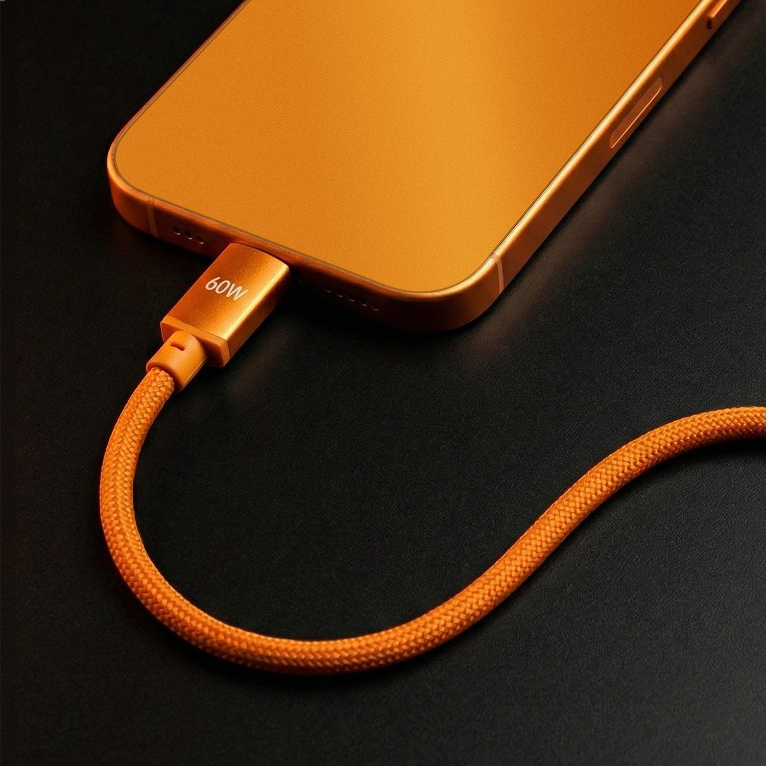Câble USB-C Forever Saffron — 1,0 m, 60W, charge rapide