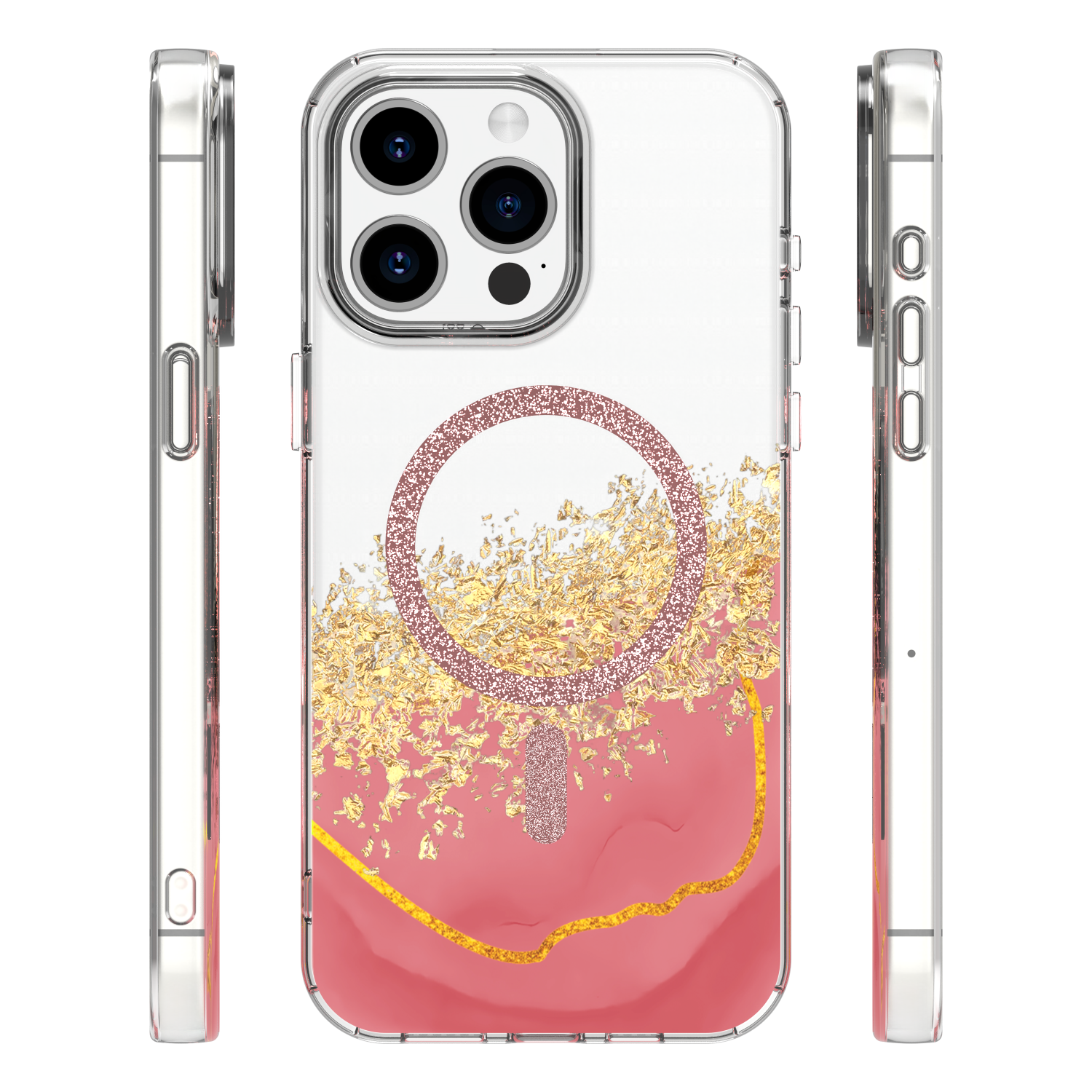 Coque Epoxy Mag iPhone 14 Pro rose — MagSafe