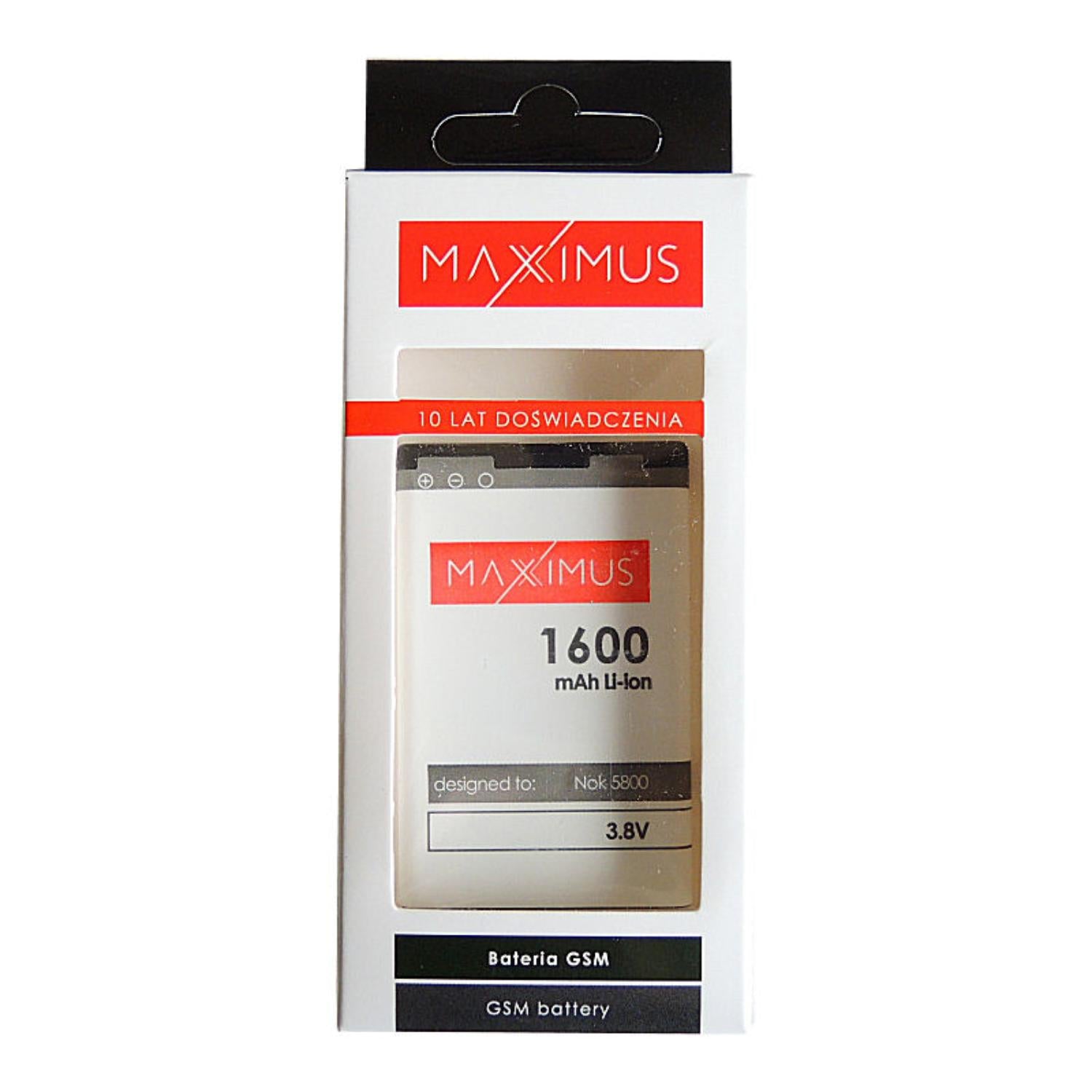 BAT. MAXXIMUS NOK 5800/5230 1600 LIONC3/N900/X6 16GB/