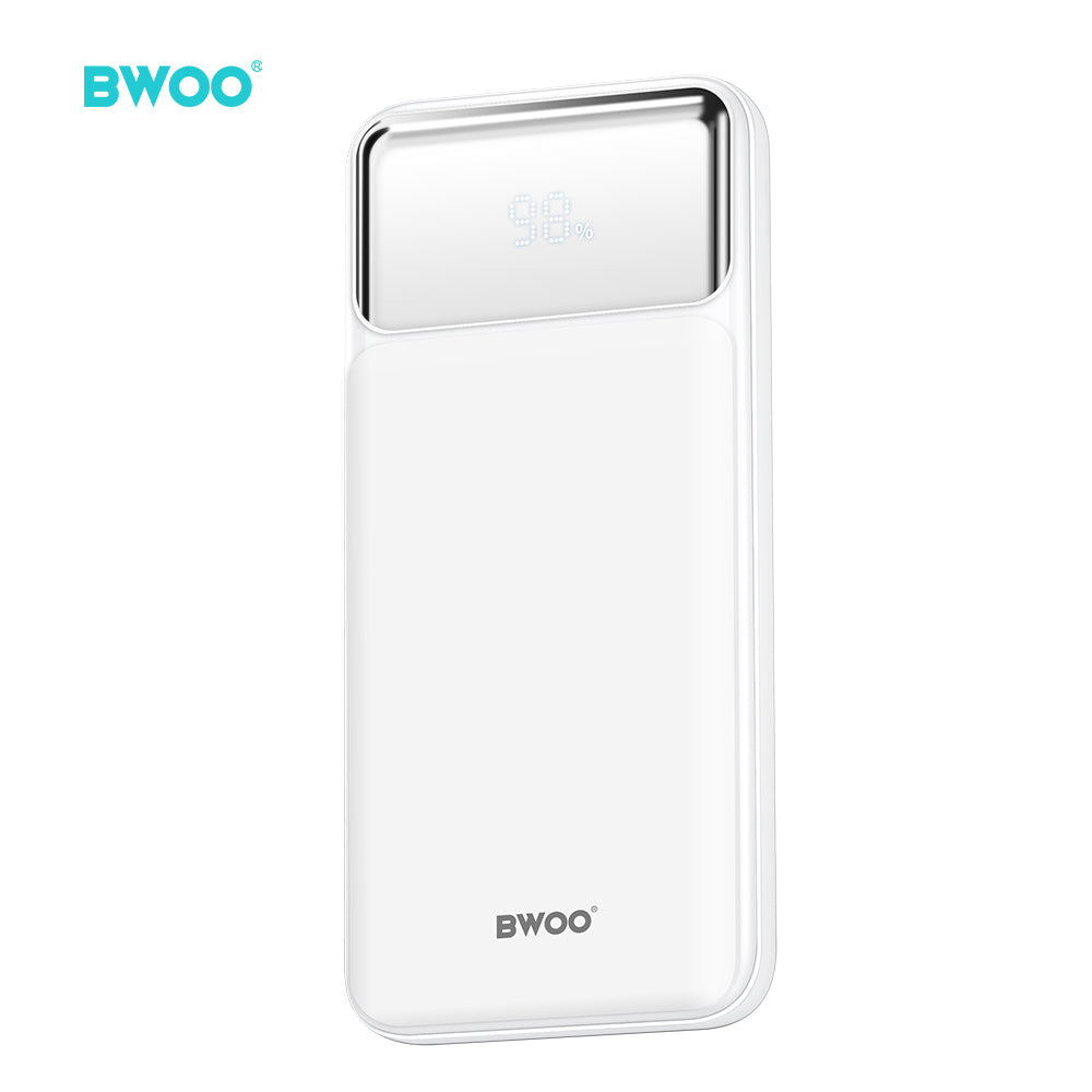 BWOO Ultra thin 22,5W 10000 mAh power bank, white