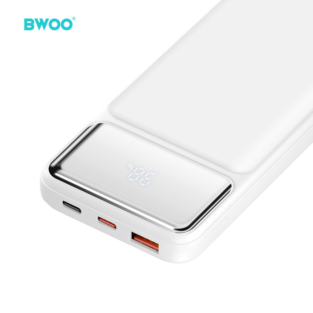 BWOO Ultra thin 22,5W 10000 mAh power bank, white