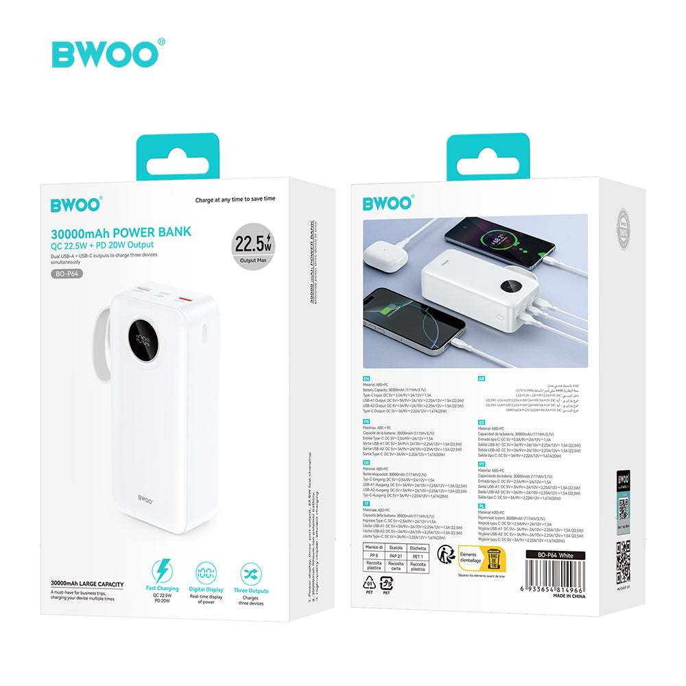 Batterie externe BWOO 30000 mAh 22,5W