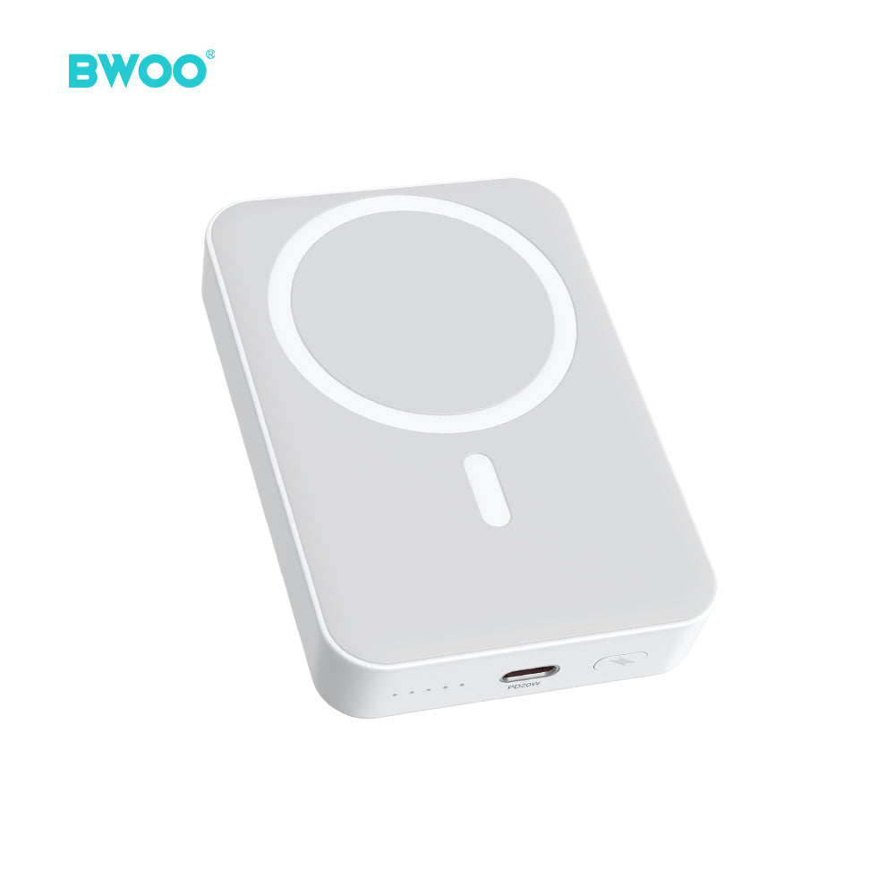 Chargeur BWOO 20W 10000 mAh sans fil magnétique blanc