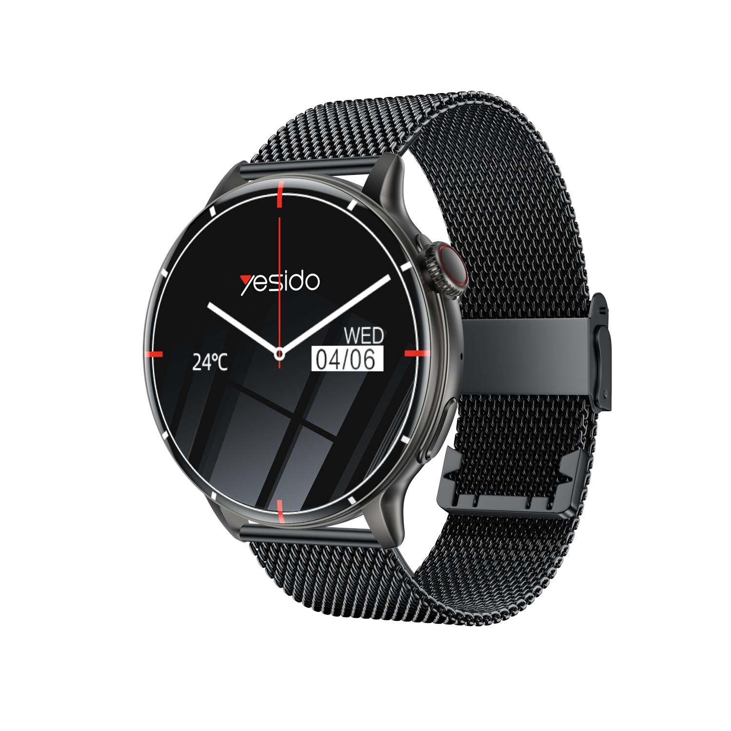 YESIDO SMARTWATCH BT 5.2 300mAh IP67 WITH 2 STRAPS BLACK