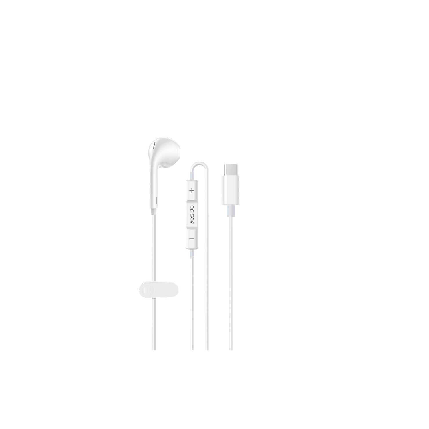 YESIDO EAR PHONES YH55 TYPE-C 120CM WHITE