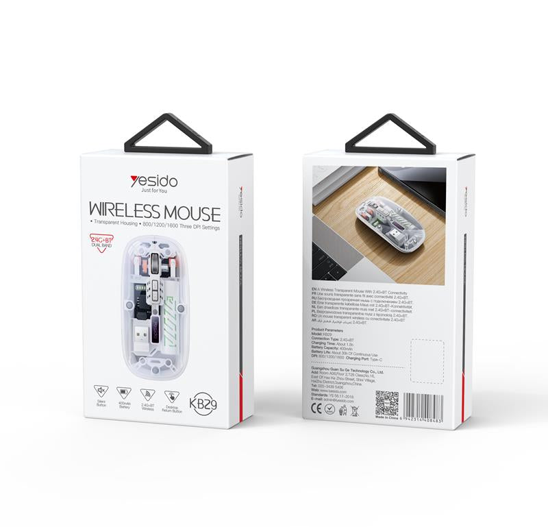 YESIDO WIRELESS MOUSE KB29 400mAh 2.4GHz WHITE