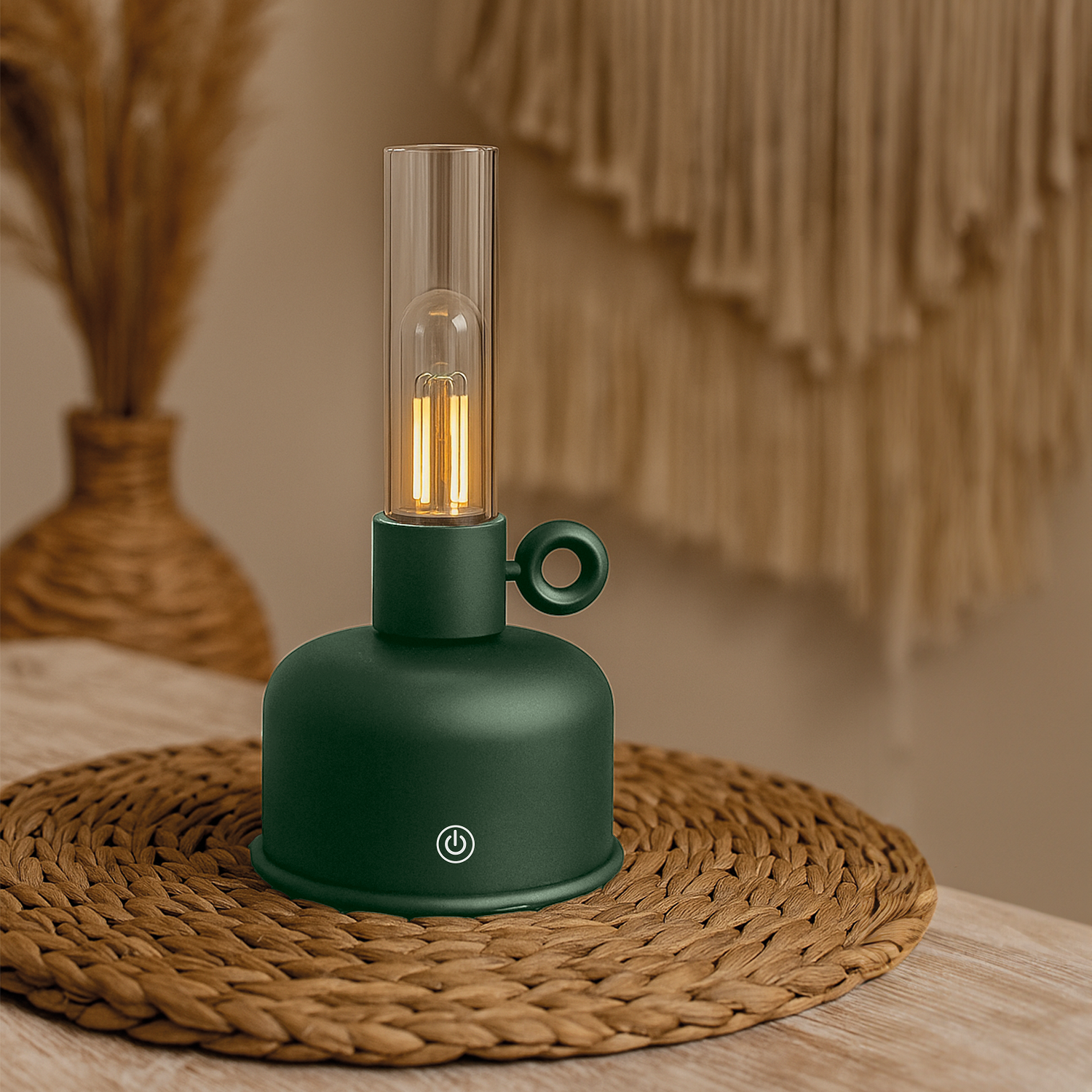Lampe LED Vintage Pétrole Forever Light FLR-04 Vert Bouteille