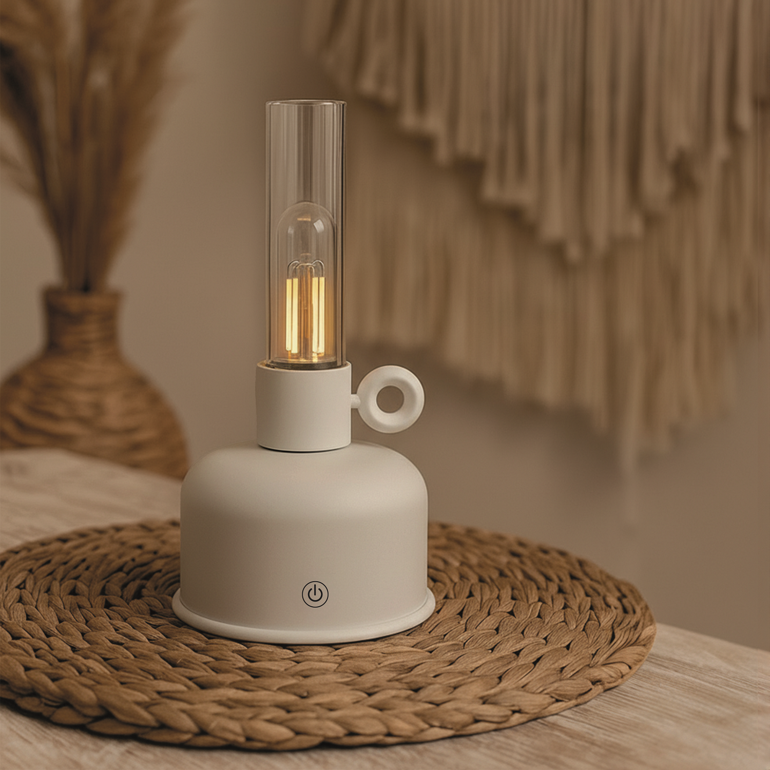Lampe LED Vintage Pétrole Forever Light FLR-05 Beige Clair