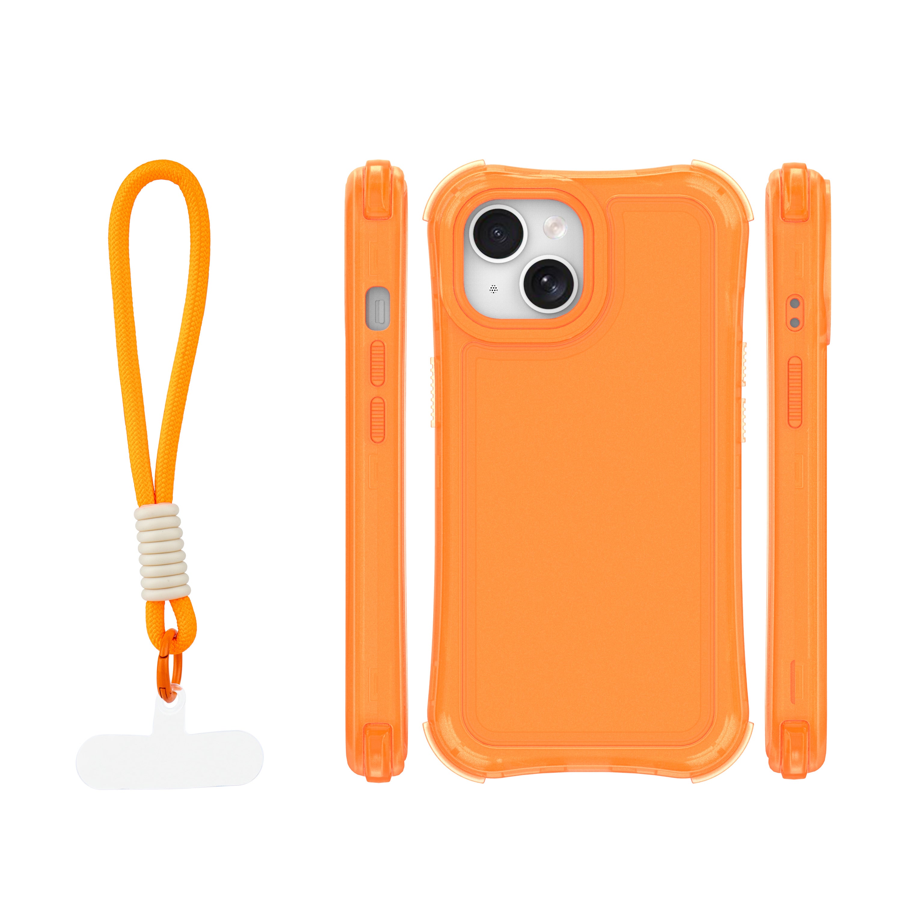Coque SafePop avec lanière pour iPhone 15 6,1" orange