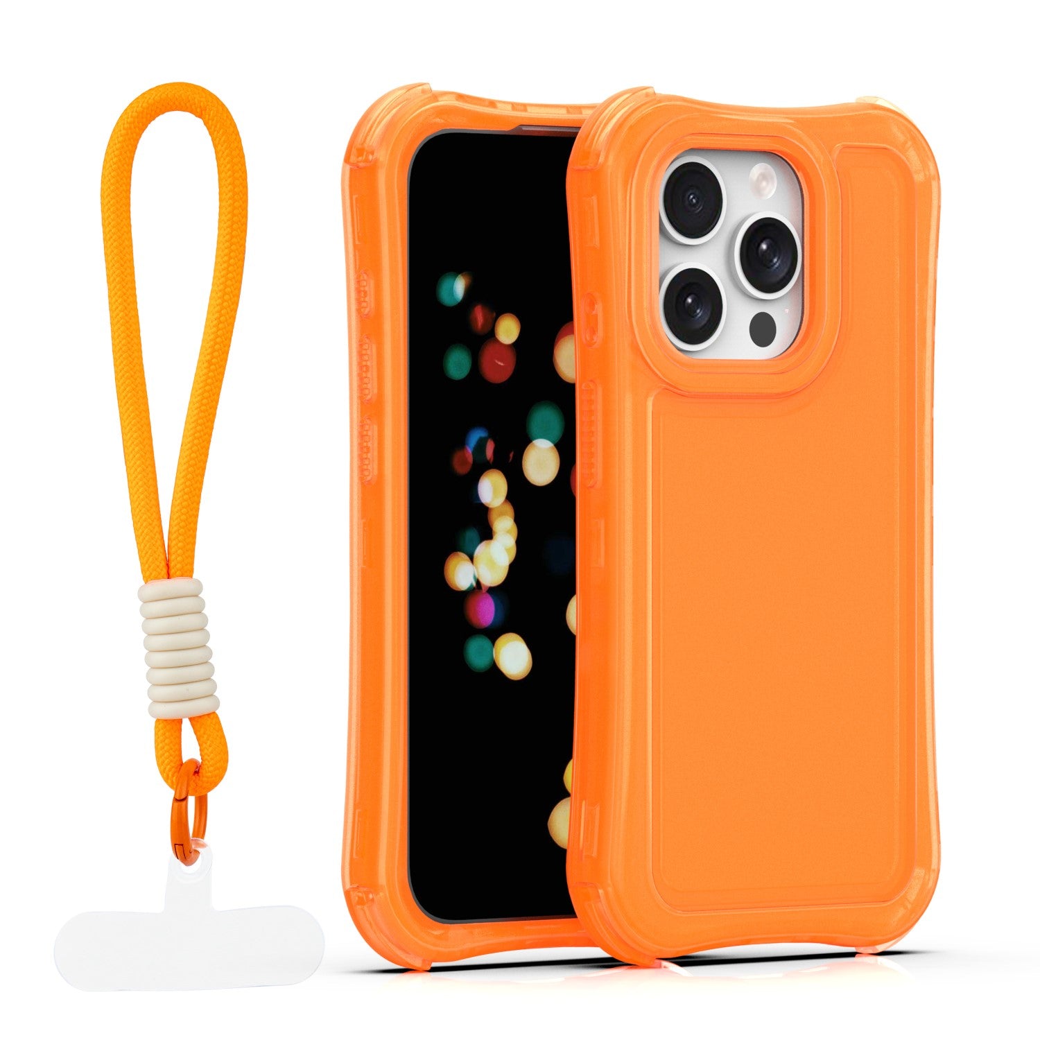 Coque SafePop avec sangle pour iPhone 15 Pro orange