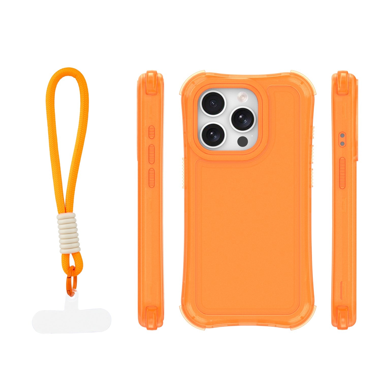 Coque SafePop avec sangle pour iPhone 15 Pro orange