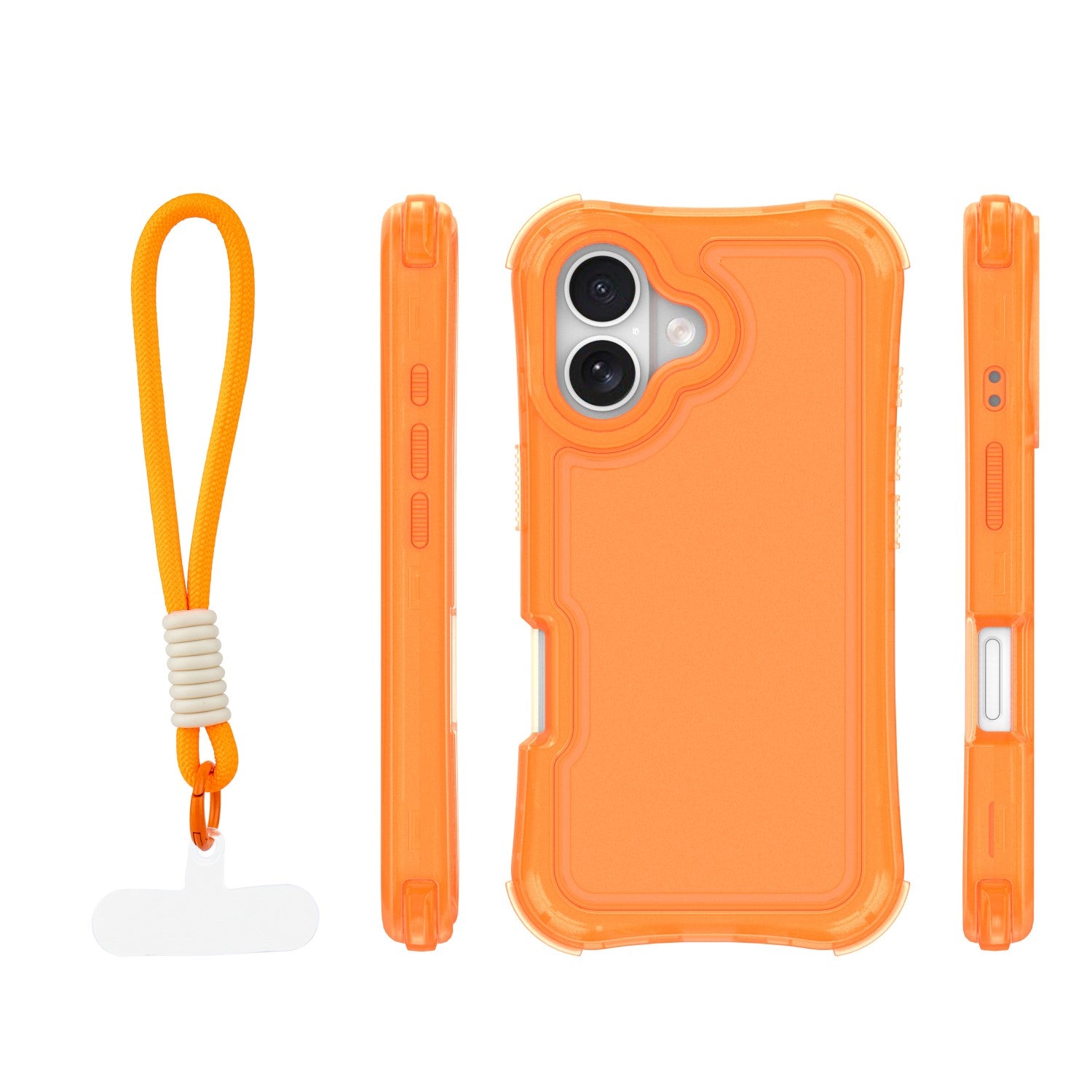 Coque SafePop avec lanière pour iPhone 16 6,1" orange