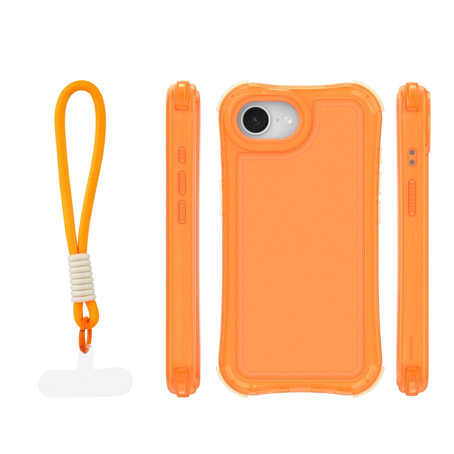 Coque SafePop avec lanière pour iPhone 16e/17e orange