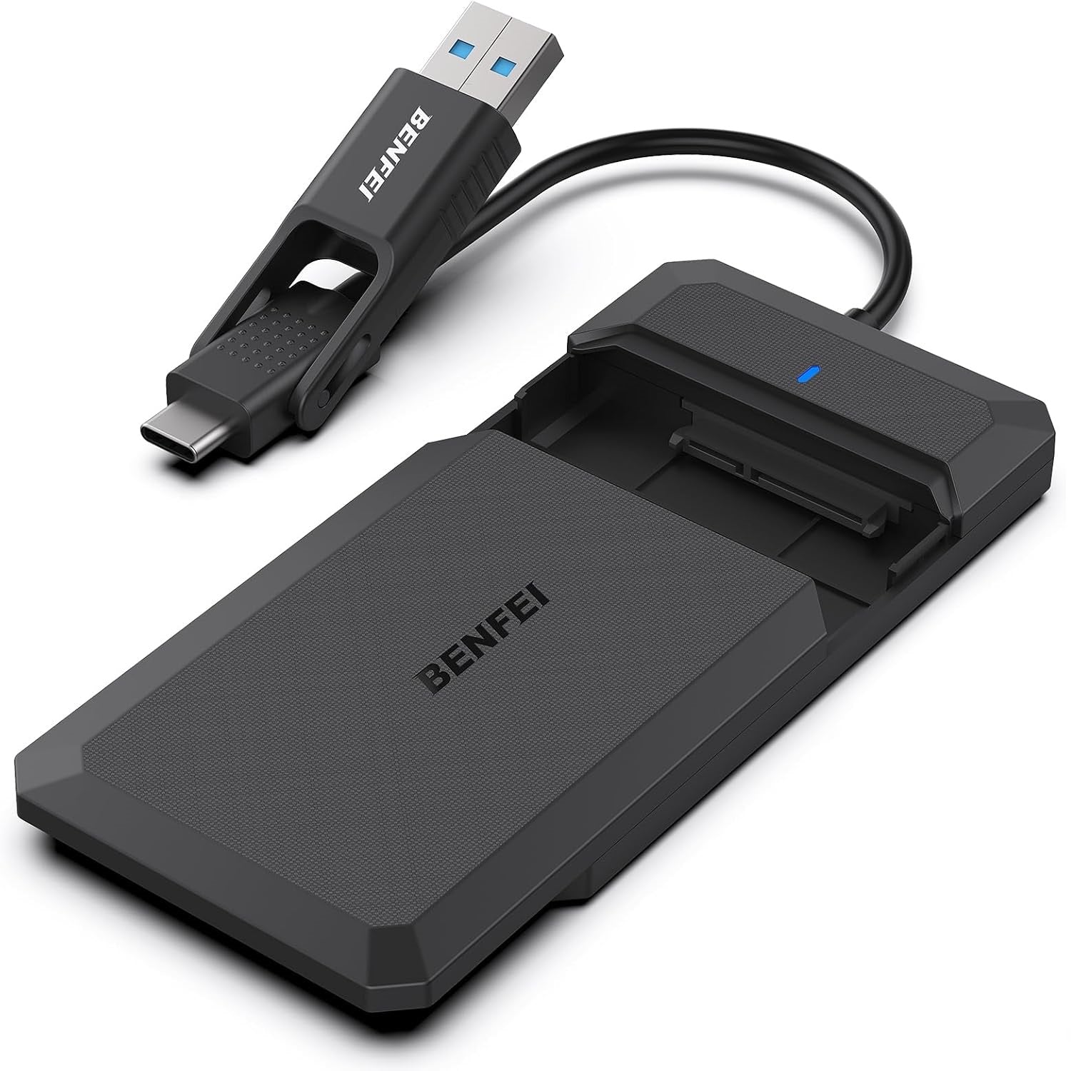 BENFEI SSD drive housing 2.5 inch SATA USB-C USB-A with UASP SATA III support black