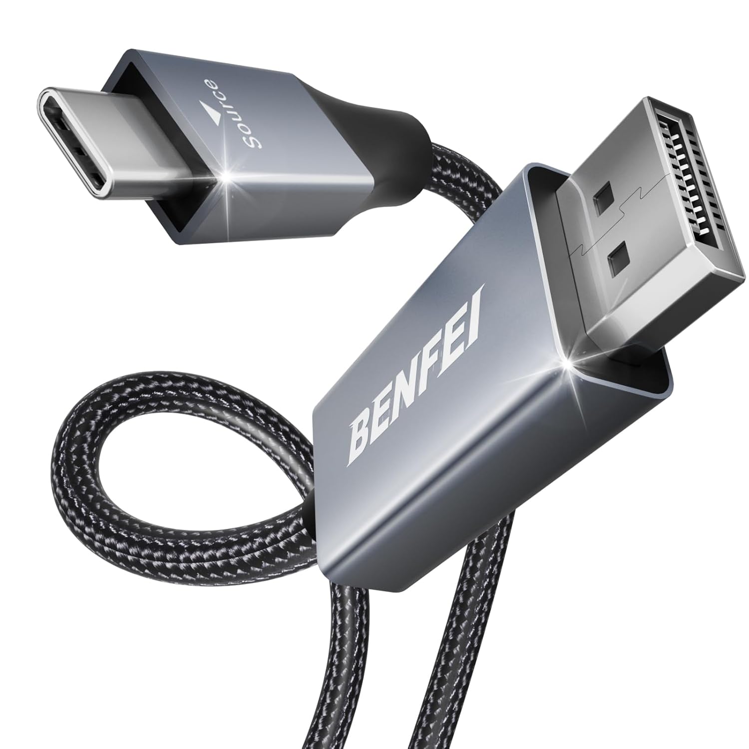 BENFEI cable USB-C to DisplayPort 0,9 m 8K 60Hz 4K 144Hz gray