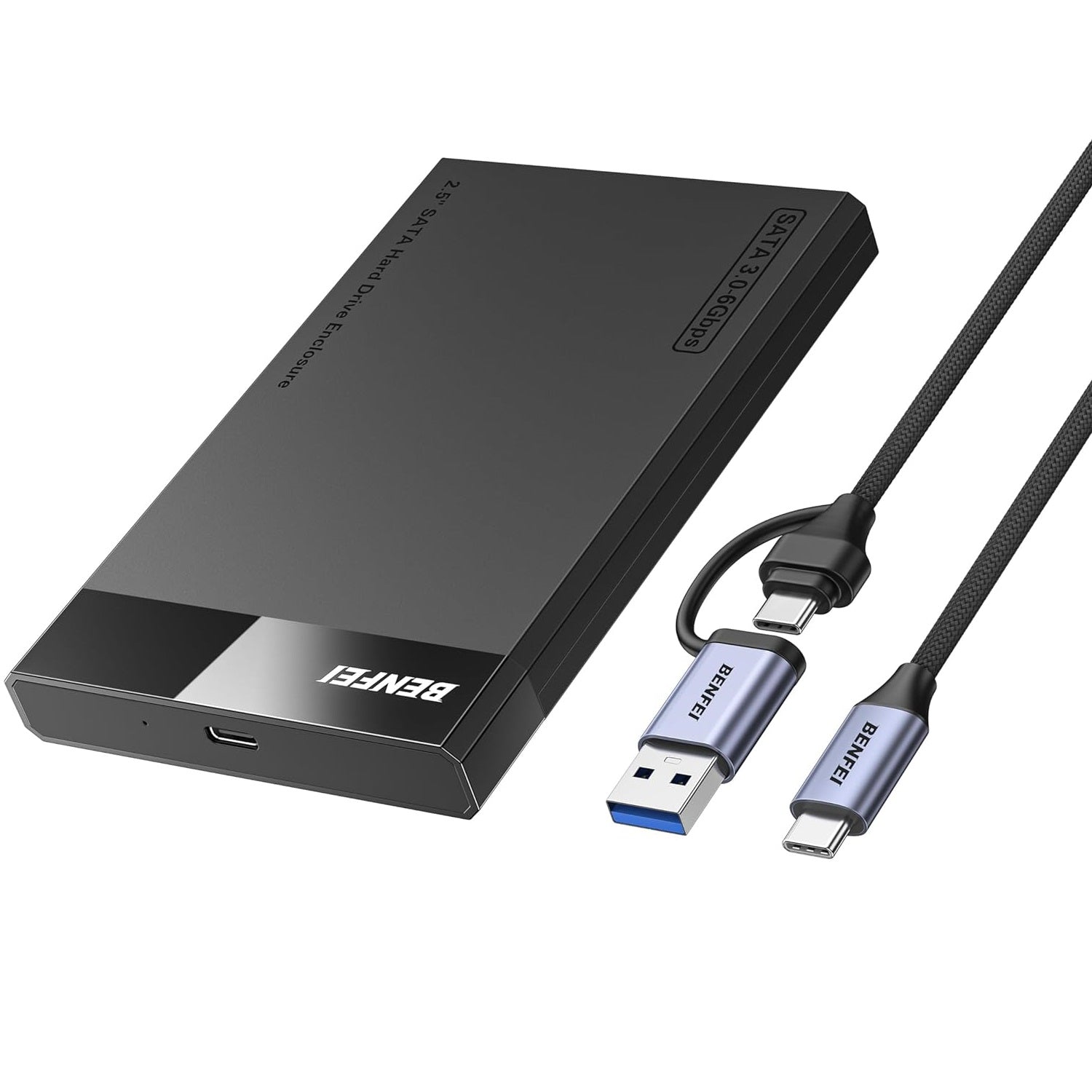 BENFEI SSD drive housing 2.5 inch SATA SSD USB-C USB-A with UASP SATA III support black