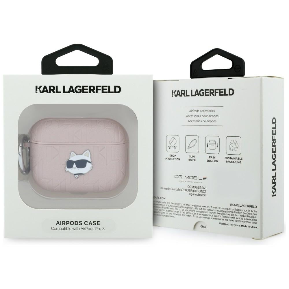 Karl Lagerfeld Monogram Choupette Head case for AirPods Pro 3 pink