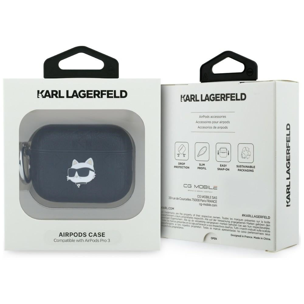 Karl Lagerfeld Monogram Choupette Head case for AirPods Pro 3 black