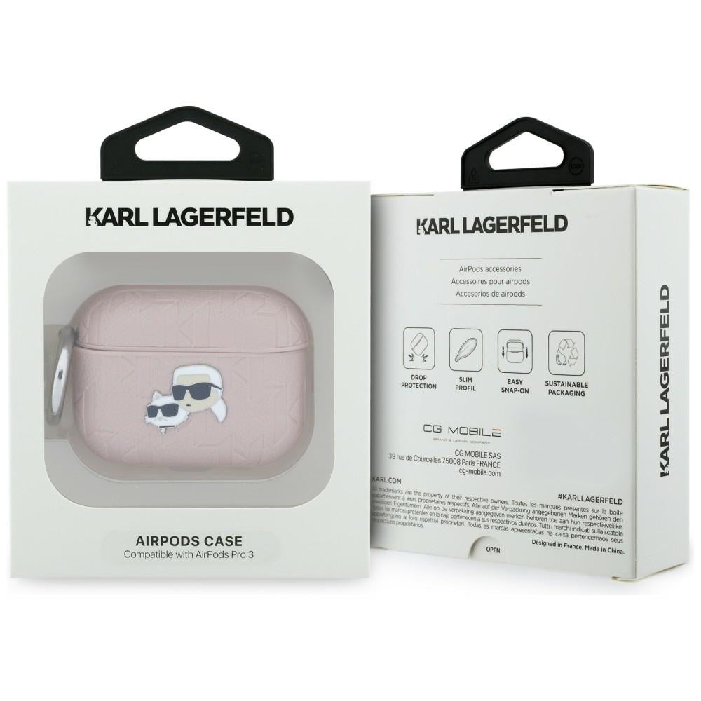 Karl Lagerfeld Monogram Karl & Choupette Head case for AirPods Pro 3 pink