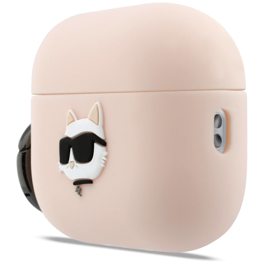 Karl Lagerfeld Silicone Chaupette Head 3D case for AirPods Pro 3 pink