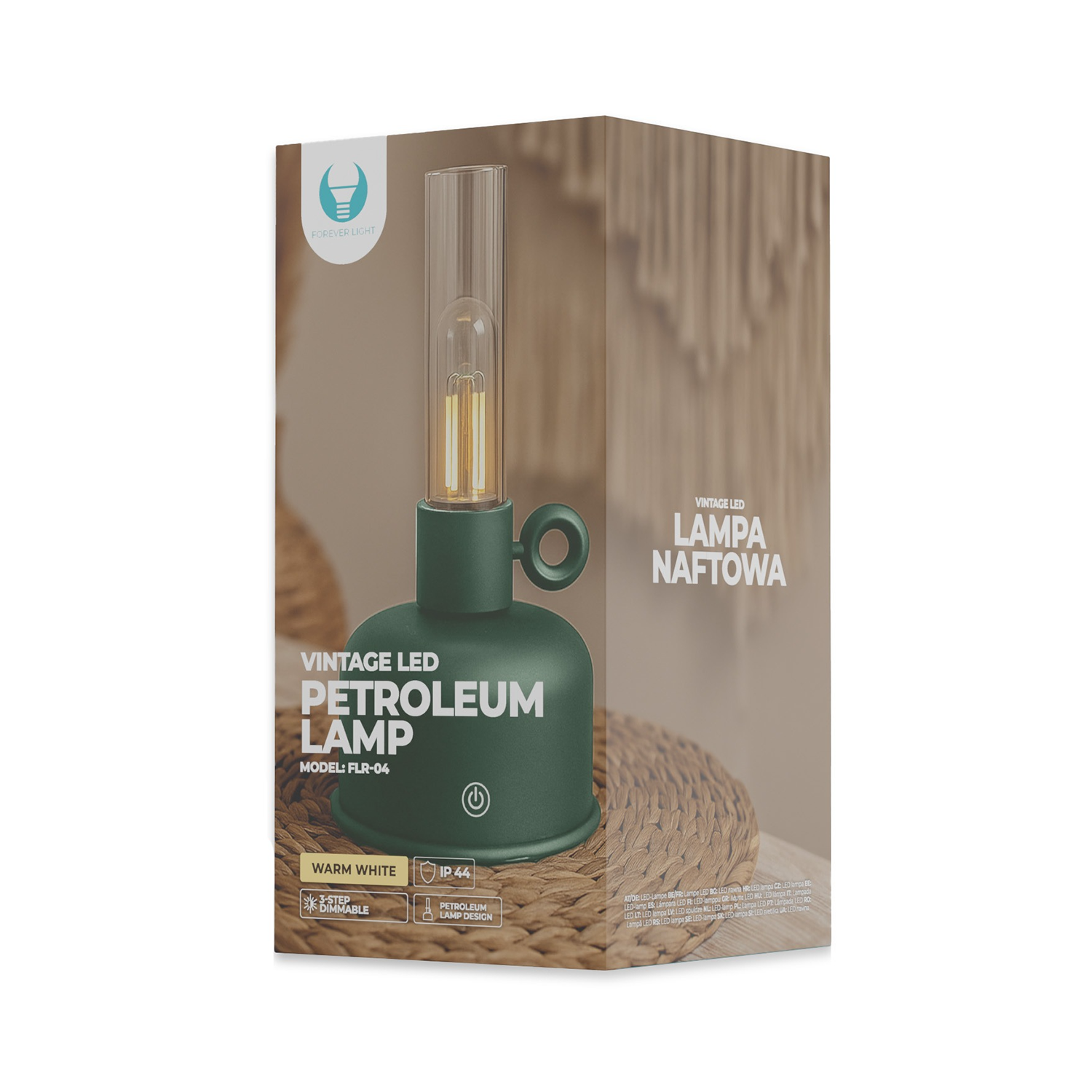 Lampe LED Vintage Pétrole Forever Light FLR-04 Vert Bouteille