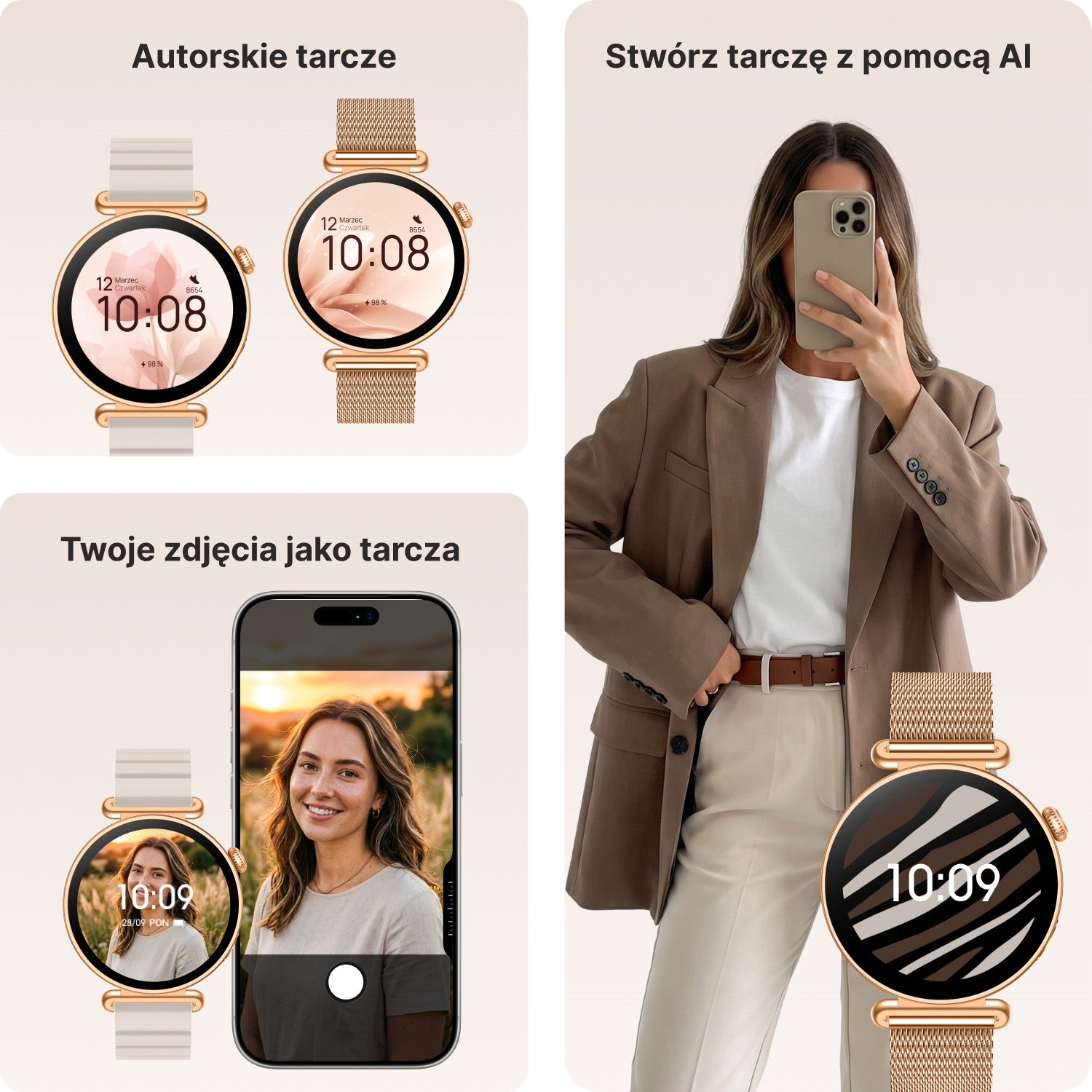 Forever smartwatch Rosadust SB-380 rosegold