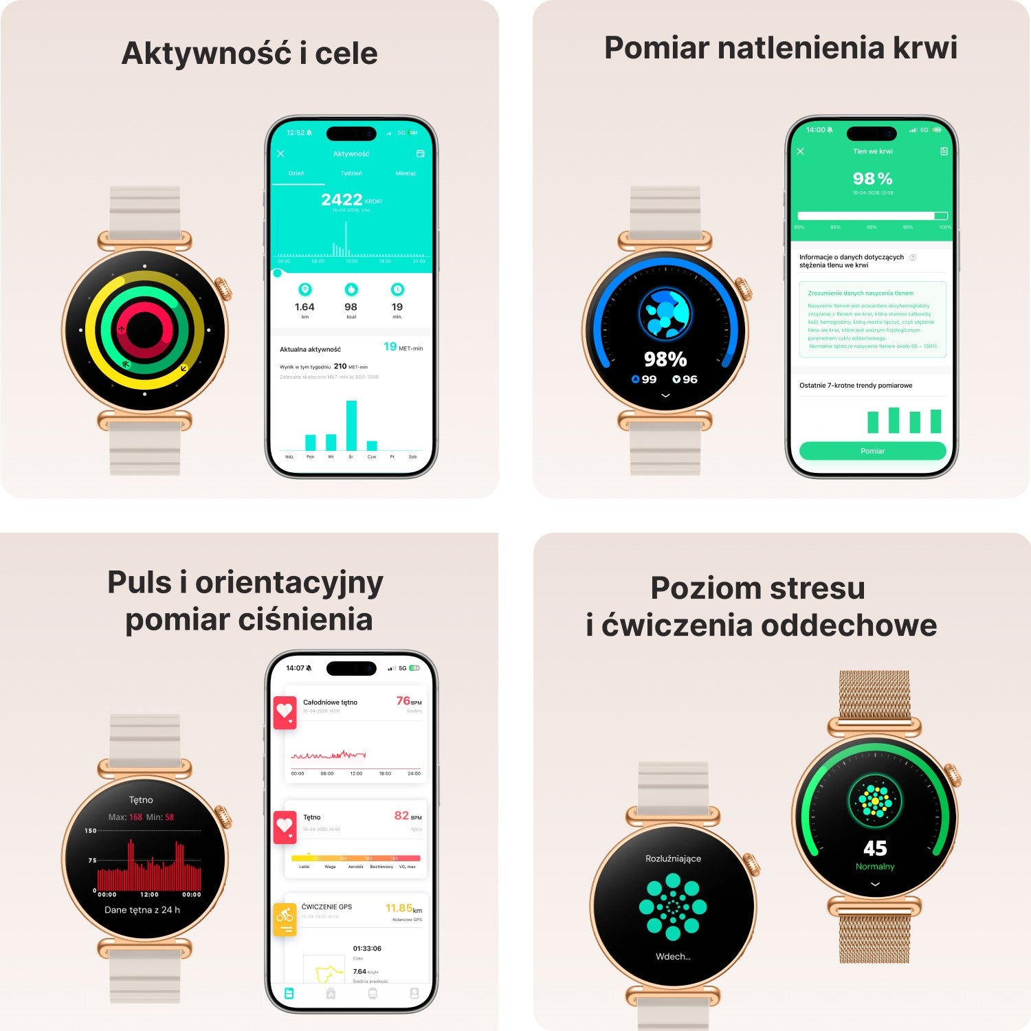 Forever smartwatch Rosadust SB-380 rosegold